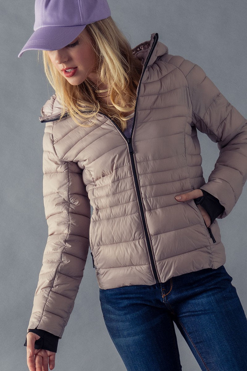 Taupe Puffer Jacket